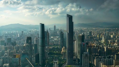 Modern cityscape against sky