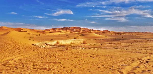 Scenic view of desert against sky