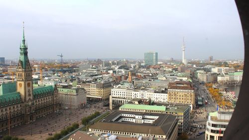 High angle view of cityscape