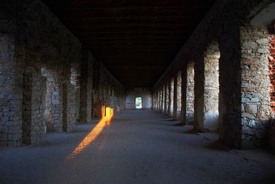 Empty corridor in old building