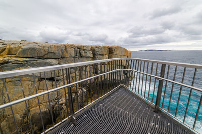 View of sea against cloudy sky