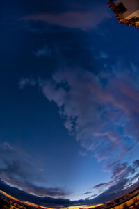 Low angle view of dramatic sky at sunset