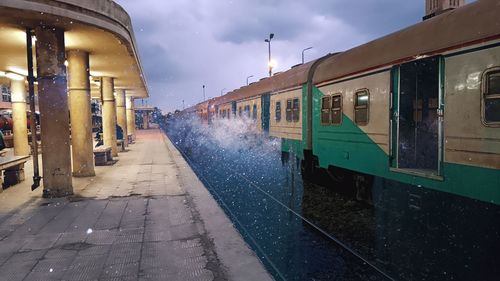 Train at railroad station