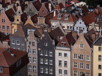 High angle view of residential buildings