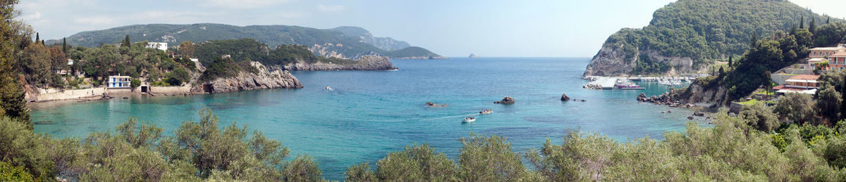 High angle view of sea against sky