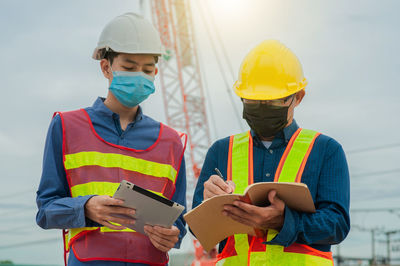 Man working with mobile phone