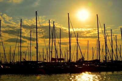 Scenic view of sunset over river