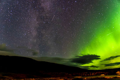 Low angle view of star field against sky at night
