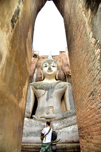 Low angle view of statue of a building