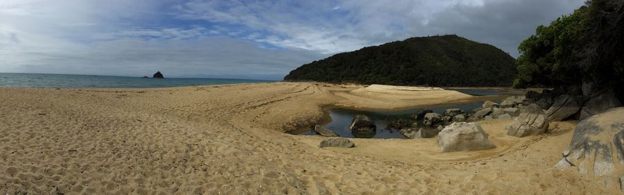 Panoramic view of beach against sky