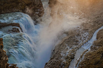 Scenic view of waterfall