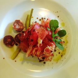 Close-up of served food in plate