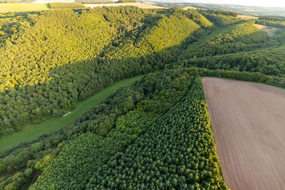 Aerial view at a landscape in germany, rhineland palatinate near bad sobernheim