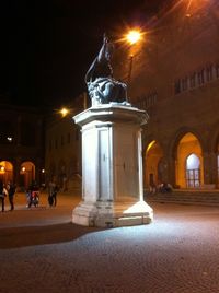 Illuminated street light at night