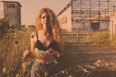 Beautiful woman standing on ground