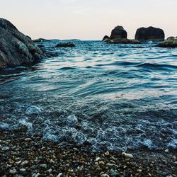 Rock formations in sea