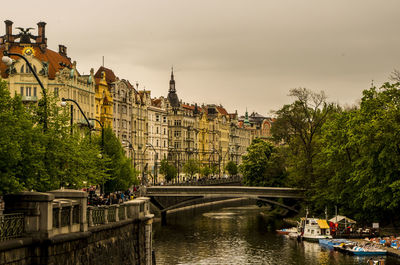 View of canal along buildings