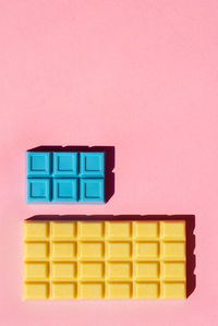 Close-up of toy against pink background