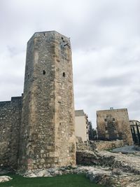 Low angle view of fort against sky