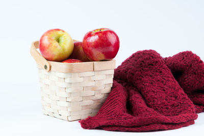 Close-up of apples in basket