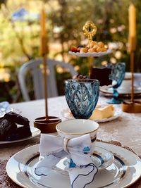 Tea cup bow napkin. great for an afternoon tea or coffee setup