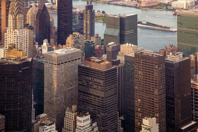 New york city manhattan street aerial view with skyscrapers. skyscrapers new york. skyscrapers