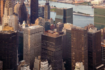 New york city manhattan street aerial view with skyscrapers. skyscrapers new york. skyscrapers