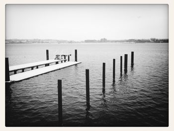 Pier on jetty in sea