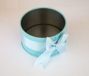 High angle view of blue paper on white table