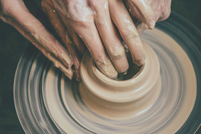 Close-up of person preparing food