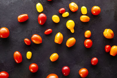 High angle view of tomatoes on table