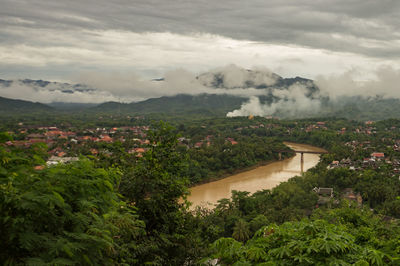 Aerial view of mekong river in vietnam