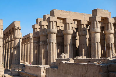 Egyptian carved stone pillars.