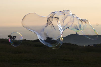 View of bubbles in drinking water