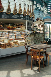 Empty chairs in restaurant