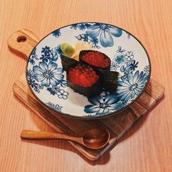 High angle view of dessert in plate on table