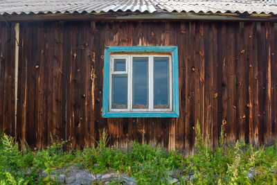 Closed wooden door