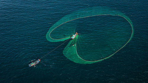 High angle view of sea