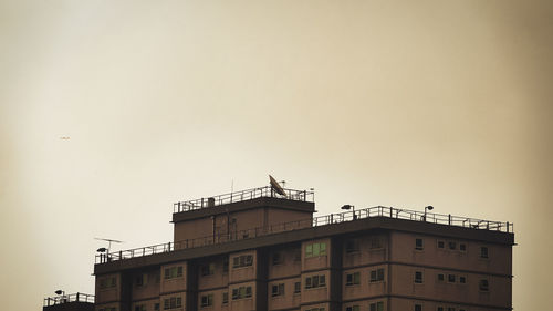 Low angle view of building against clear sky