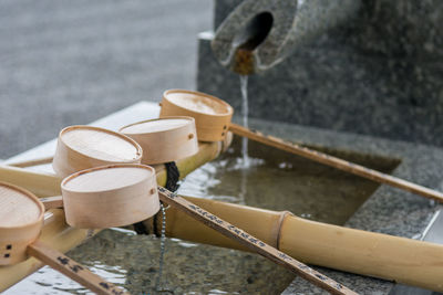 High angle view of fountain