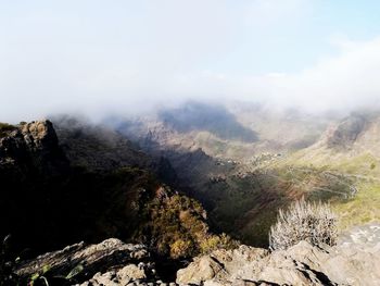 Scenic view of mountains against sky