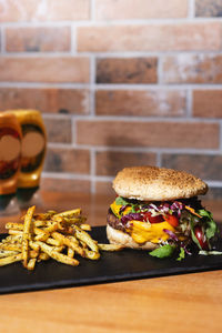 Close-up of food on table