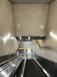 Low angle view of escalator