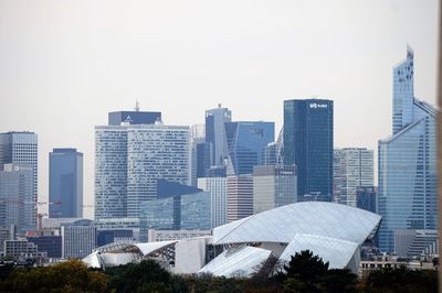 View of skyscrapers in city