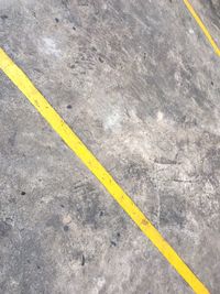 Yellow road marking on street