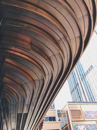 Low angle view of buildings at railroad station