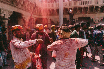 Group of people enjoying at temple