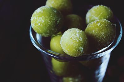 Close-up of served fruits in bowl