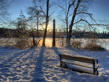 Scenic view of snow covered landscape