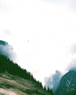 Scenic view of mountains against clear sky